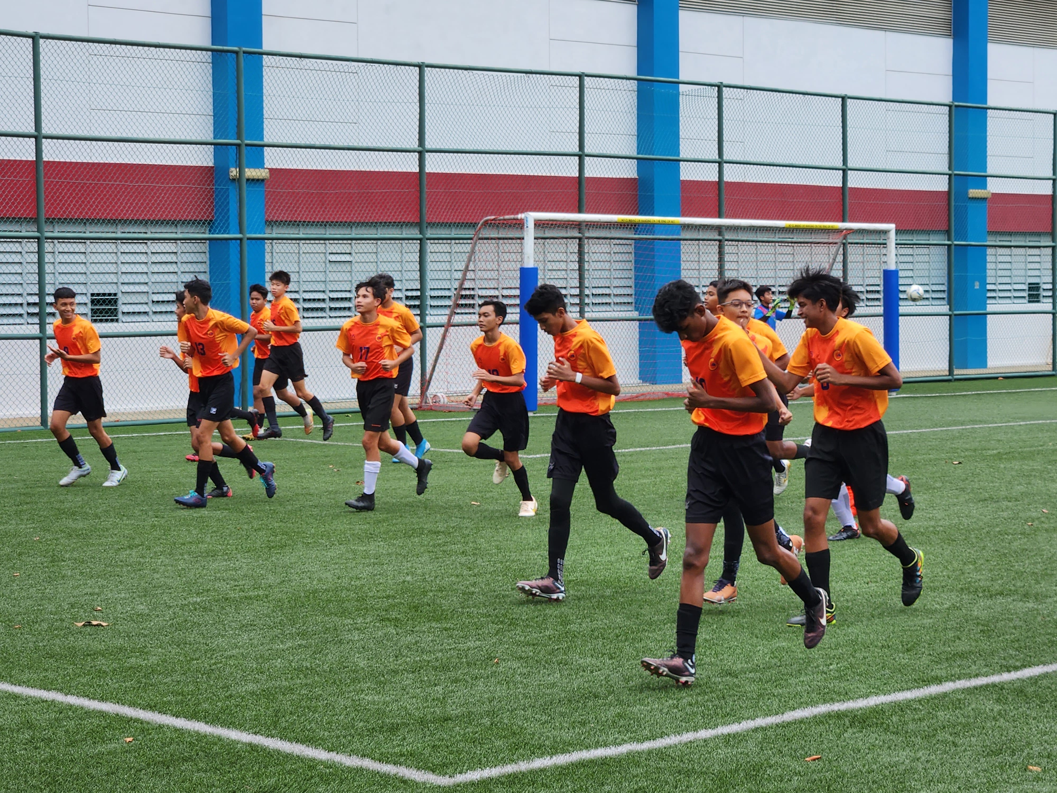 Players warming up